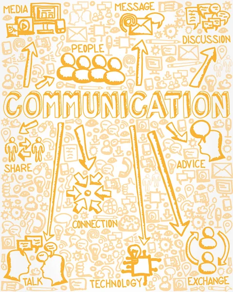 Ilustracja Wektorowa Kolekcji Ikon Koncepcją Komunikacji — Wektor stockowy