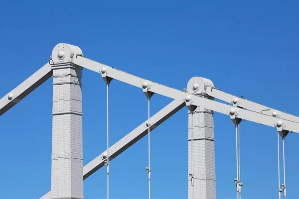 Piloni Acciaio Del Ponte Con Travi Rigidità — Foto Stock