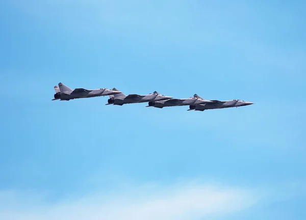 Quatro Jatos Lutador Força Aérea Rússia Céu — Fotografia de Stock