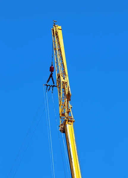 Boom Guindaste Construção Com Ganchos Guincho — Fotografia de Stock