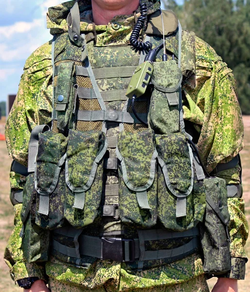 Vest with a lot of special pockets or bindings. It is intended for carrying weapons, stores to it, grenades, jars, medical bags, first-aid kits and and convenient extraction of them for use