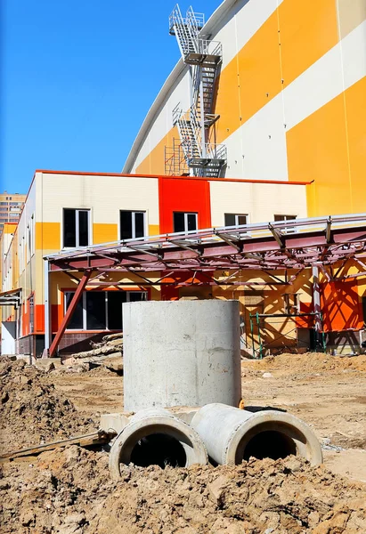 Bouwmaterialen Structuren Bouwplaats — Stockfoto