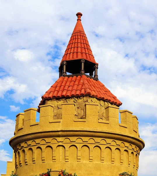 Toren Met Een Betegelde Bedekking Van Het Middelbare Leeftijd Sham — Stockfoto