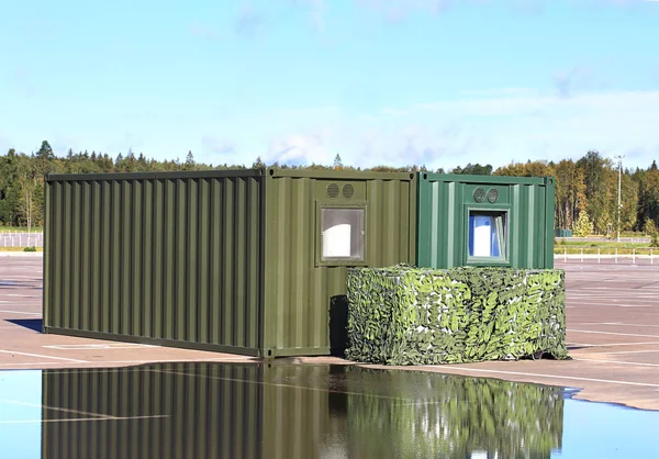 Metallische Blockcontainer — Stockfoto