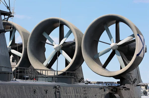 Motores do pequeno hovercraft, Marinha Russa — Fotografia de Stock