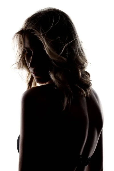 Silhouette Mädchen Porträt — Stockfoto