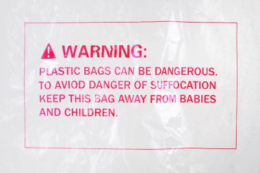 bir plastik torba uyarı işareti