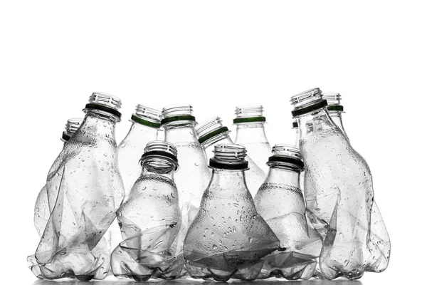 Smashed plastic bottles — Stock Photo, Image