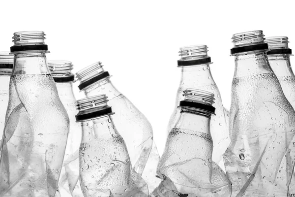 Krossade plastflaskor — Stockfoto