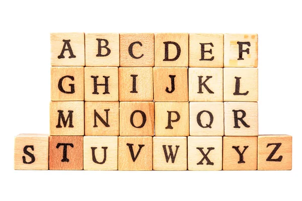 El alfabeto sobre los cubos de madera —  Fotos de Stock