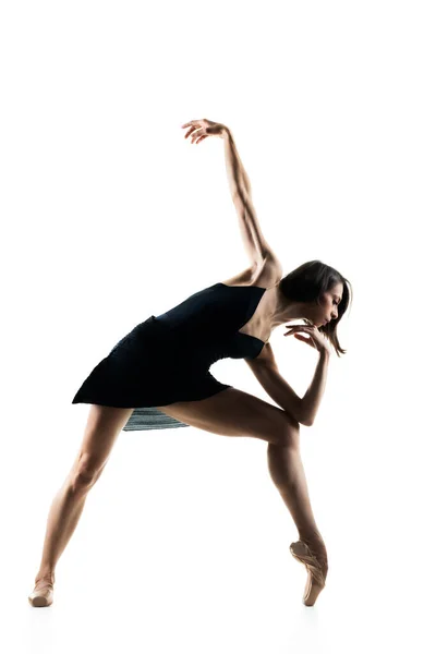 Bailarina Ballet Posando Sobre Fondo Blanco —  Fotos de Stock
