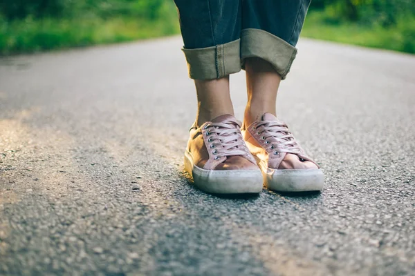 Fashionable Shoes Road — Stock Photo, Image