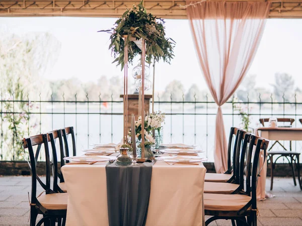 Perfekte Hochzeitsdekoration Tischdekorationen Für Die Hochzeit — Stockfoto