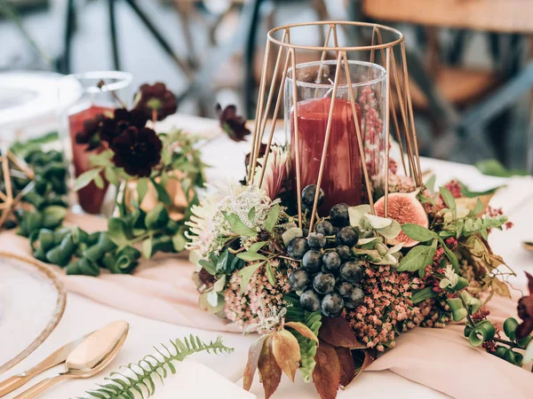 Perfecte Bruiloft Decoratie Bloem Tafel Decoratie Voor Bruiloft — Stockfoto