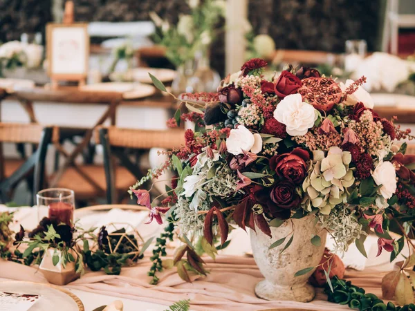 Decoração Casamento Perfeito Decorações Mesa Flor Para Casamento — Fotografia de Stock