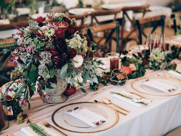 Perfecte Bruiloft Decoratie Bloem Tafel Decoratie Voor Bruiloft — Stockfoto