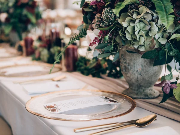 Decoração Casamento Mesa Definida Casamento — Fotografia de Stock