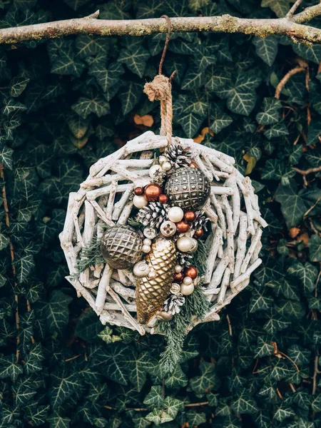 Advent Çelenk Öncesi Noel Zamanı Için Diy Noel Süsleri — Stok fotoğraf