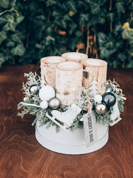 Komstkroon Voor Pre Christmas Time Diy Kerstdecoraties — Stockfoto