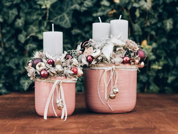 Komstkroon Voor Pre Christmas Time Diy Kerstdecoraties — Stockfoto