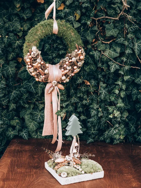 Advent Wreath Pre Christmas Time Diy Christmas Decorations — Stock Photo, Image