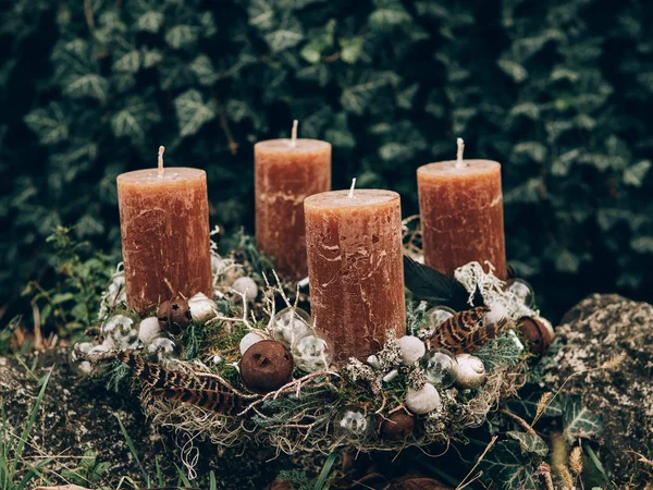 Komstkroon Voor Pre Christmas Time Diy Kerstdecoraties — Stockfoto