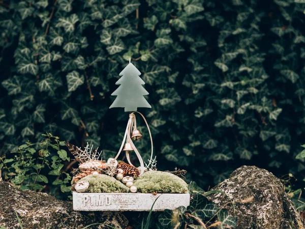 Adventskranz Für Die Vorweihnachtszeit Diy Weihnachtsdekoration — Stockfoto