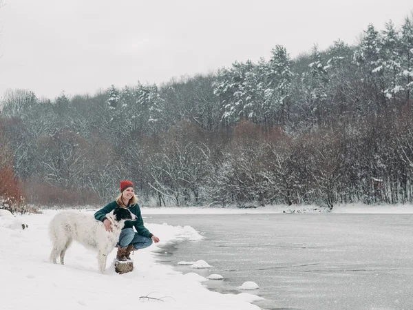 Viaggiare Con Cane Durante Inverno — Foto Stock