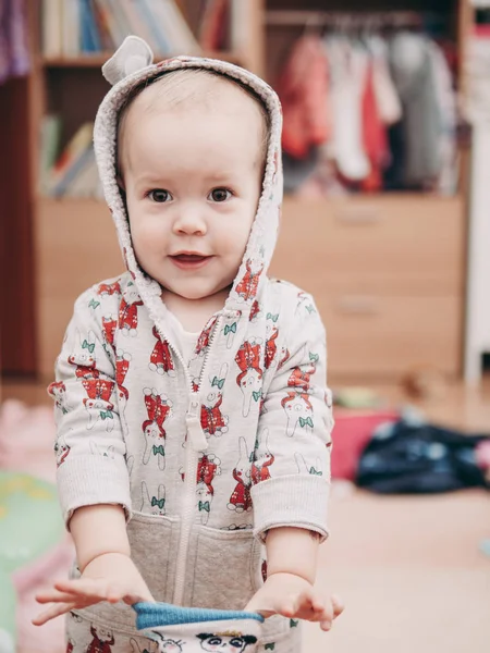 Portrait Little Girl Pajamas — Stock Photo, Image