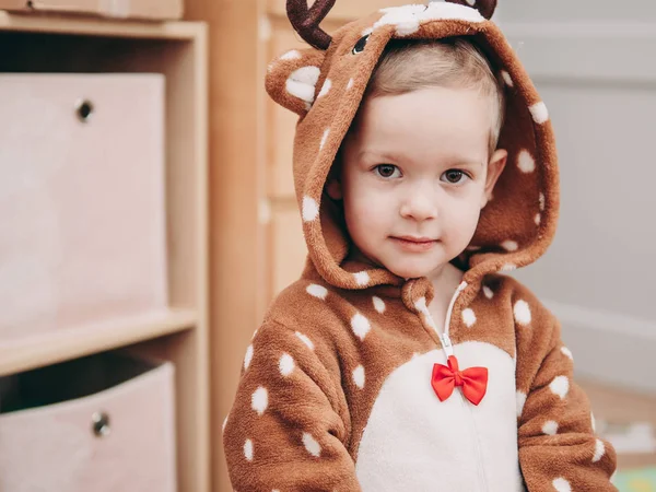 Portrait Little Girl Pajamas — Stock Photo, Image