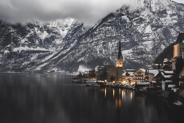 Abendblick Hallstatt Teil Des Unesco Welterbes — Stockfoto