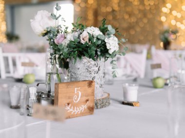 Düğün masası seti. Düğün resepsiyonu.