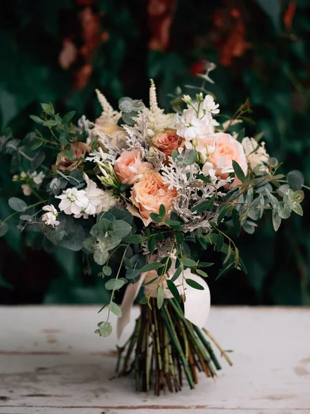 Flor Casamento Vintage Buquê Noiva — Fotografia de Stock