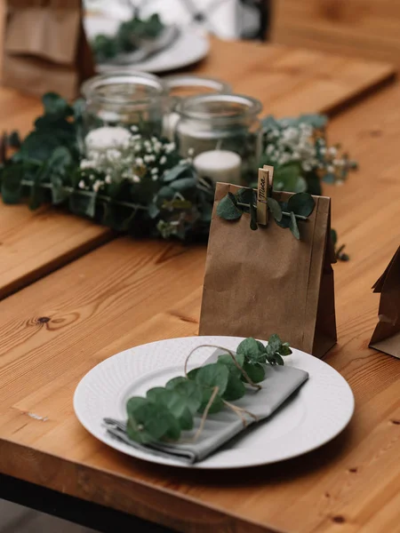 Hochzeitsschmuck Hochzeitslocation Mit Natürlichem Styling — Stockfoto