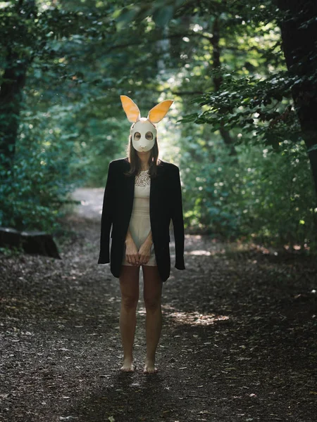 Halloween Portrét Strašidelné Ženy — Stock fotografie