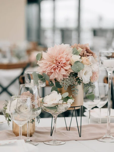 Configuração Mesa Recepção Casamento — Fotografia de Stock