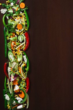 Taze çiğ sebze parçalar 