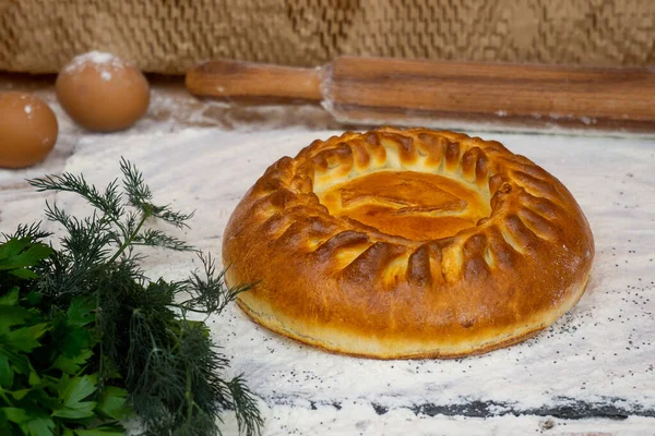 Torta na placa de cozinhar — Fotografia de Stock