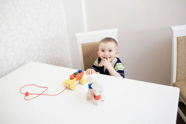 Cute baby boy with blocks — Stock Photo, Image