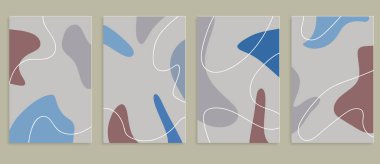 Soyut renkli şekiller arka plan tasarımı. Afiş tasarımı ve el ilanı için modaya uygun organik arkaplan.