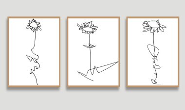 Minimalist soyut duvar çizimi. Vektör çizimi. Duvar tasarımı, iç dekorasyon. duvar tasarımı.