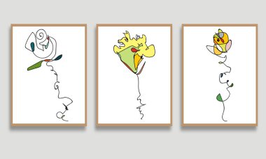 Soyut çiçek tasarım şablonu. Çiçek sanat vektörü