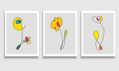 soyut çiçeklerle ayarla.