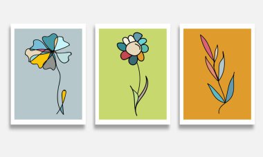 Dört renkli çiçekler kümesi