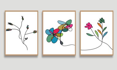 Elle boyanmış suluboya çiçeklerin vektör çizimi