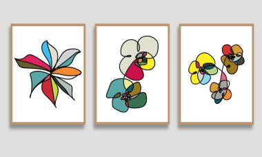 Soyut renkli çiçek desenleri