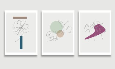 Bitkilerin el çizimleri, duvar sanatı.