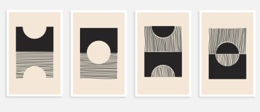 Soyut geometrik şekillere ve çizgilere sahip soyut arkaplanlar..