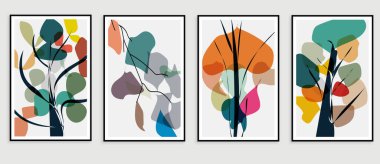 Sosyal medya hikayeleri için vektör soyut arkaplan seti.