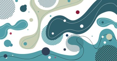 Soyut elementlerle dolu renkli bir arkaplan. vektör